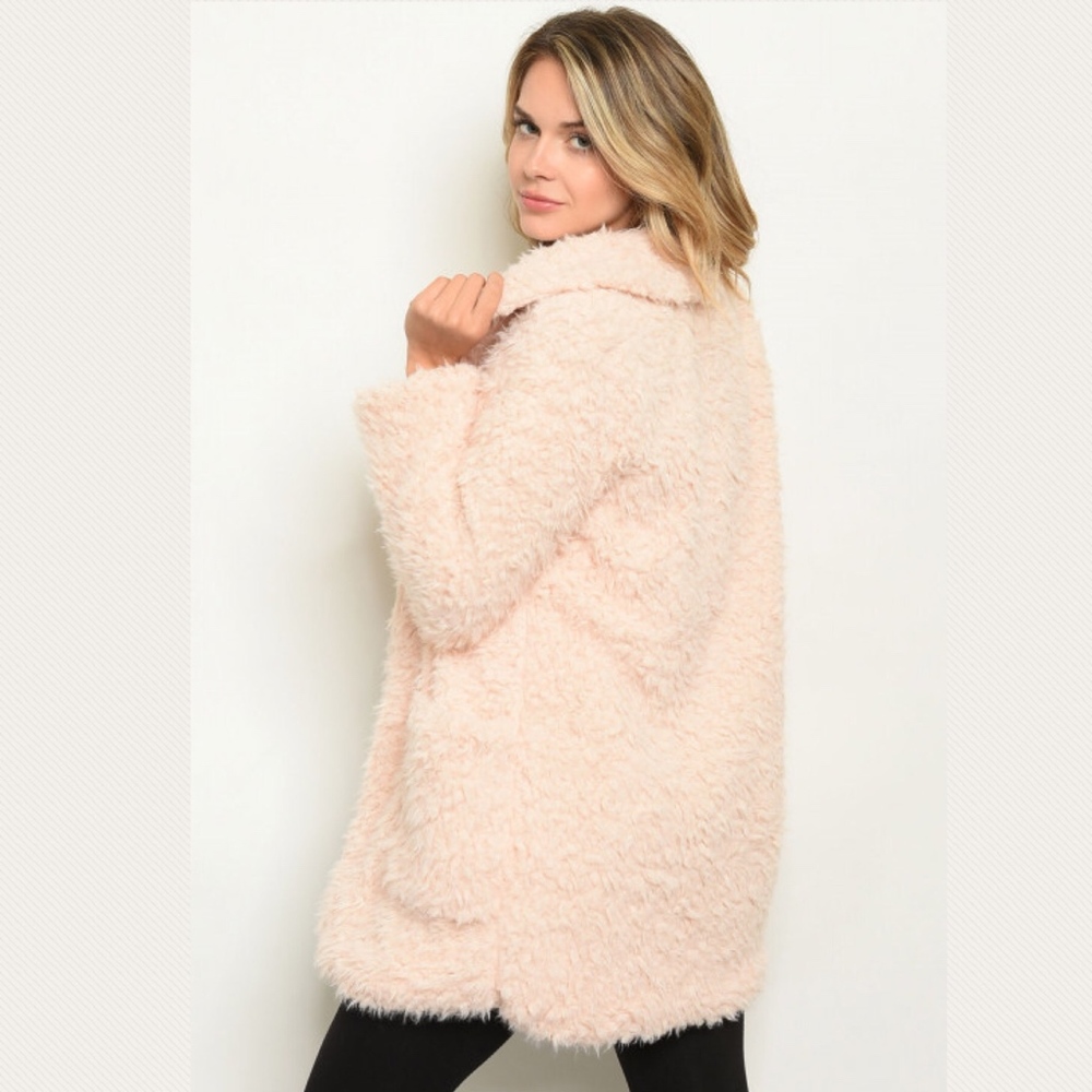 M L Soft Teddy Bear Shaggy Faux Fur Furry Coat Jacket - Picture 3 of 3